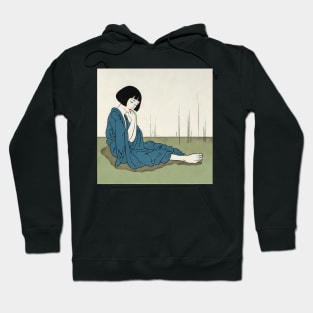 Lonely brunette asian woman Hoodie